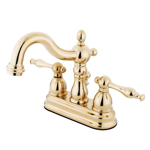 KS1602NL 4" Centerset Bathroom Faucet, Polished Brass